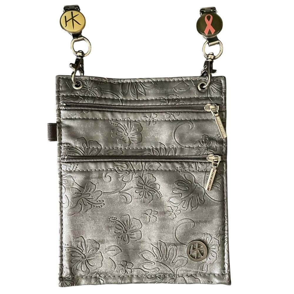 Hip Klips Gray Vegan Leather Palm Design Waist Pocket Wallet